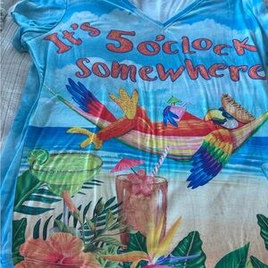 Colorful Tropical Print Women's Top